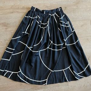 Vintage midi pleated silky skirt